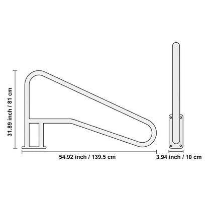 Zwembadtrap – Zwembadladder – Zwembadhandgreep – Poolrail – Roestvrijstalen Handgreep – 55 x 32 Inch – Duurzaam 304 RVS – Antislip Veiligheid