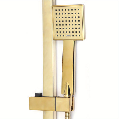 Douchekraan Set – Douchekraan – Douchekop – Douche Set – Douchekraan Compleet – Goud Geborsteld – 31,5 x 22 cm – Verstelbare Handdouche
