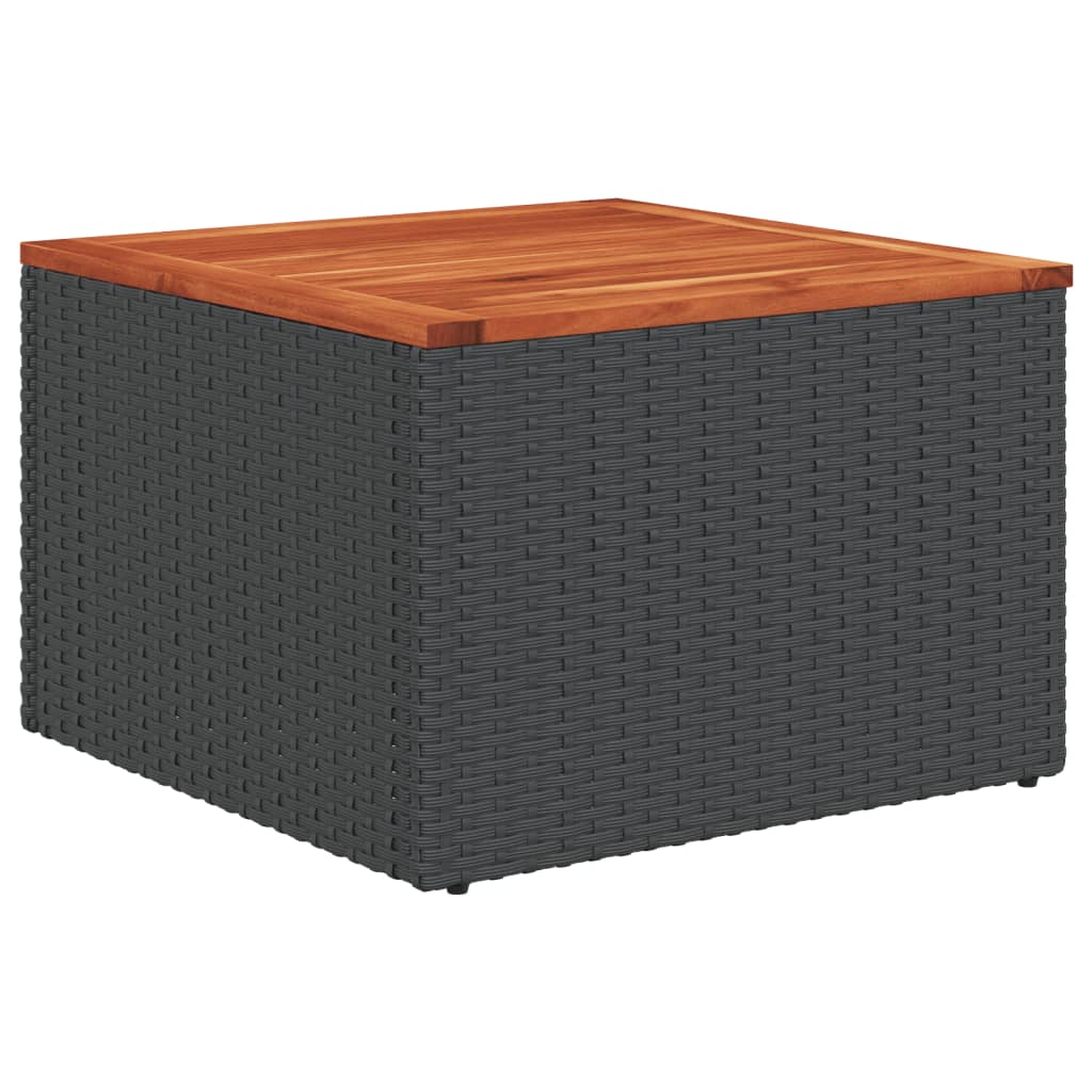 Tuinbank – Buitenbank – Zitbank – Tuinmeubel – Loungebank – Weerbestendig Polyrattan – Inclusief Tafel Met Acaciahouten Blad