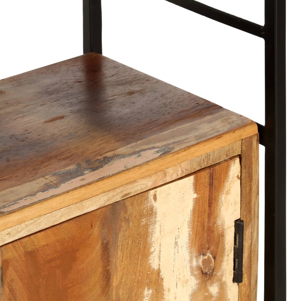 Boekenkast – Boekplank – Opbergkast – Bibliotheekmeubel – Vitrinekast – Massief Gerecycled Acaciahout – Industrieel Gepoedercoat IJzeren Frame