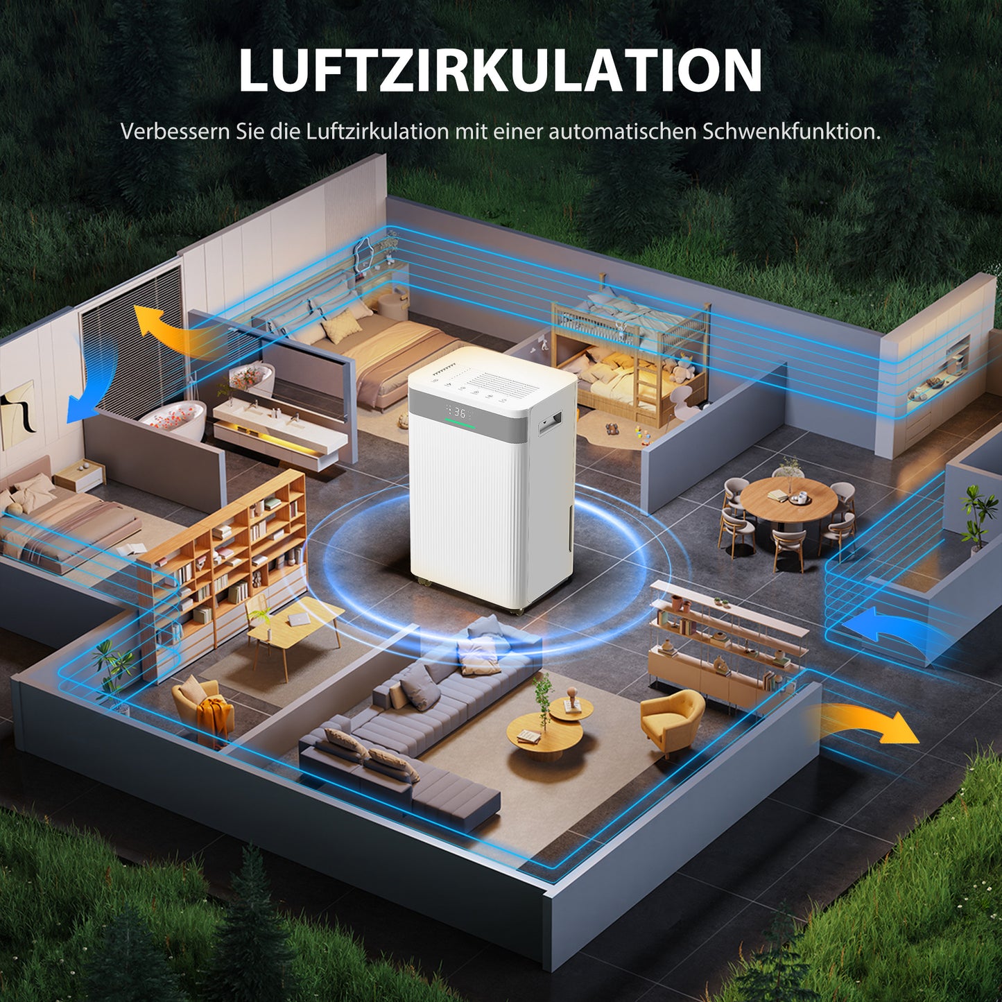 Luchtontvochtiger – Vochtvreter – Dehumidifier – Vochtopnemer – Vochtbestrijder – 4,5 Liter Waterreservoir – 24-Uurs Timer – LED Display – Wit – Kunststof Behuizing
