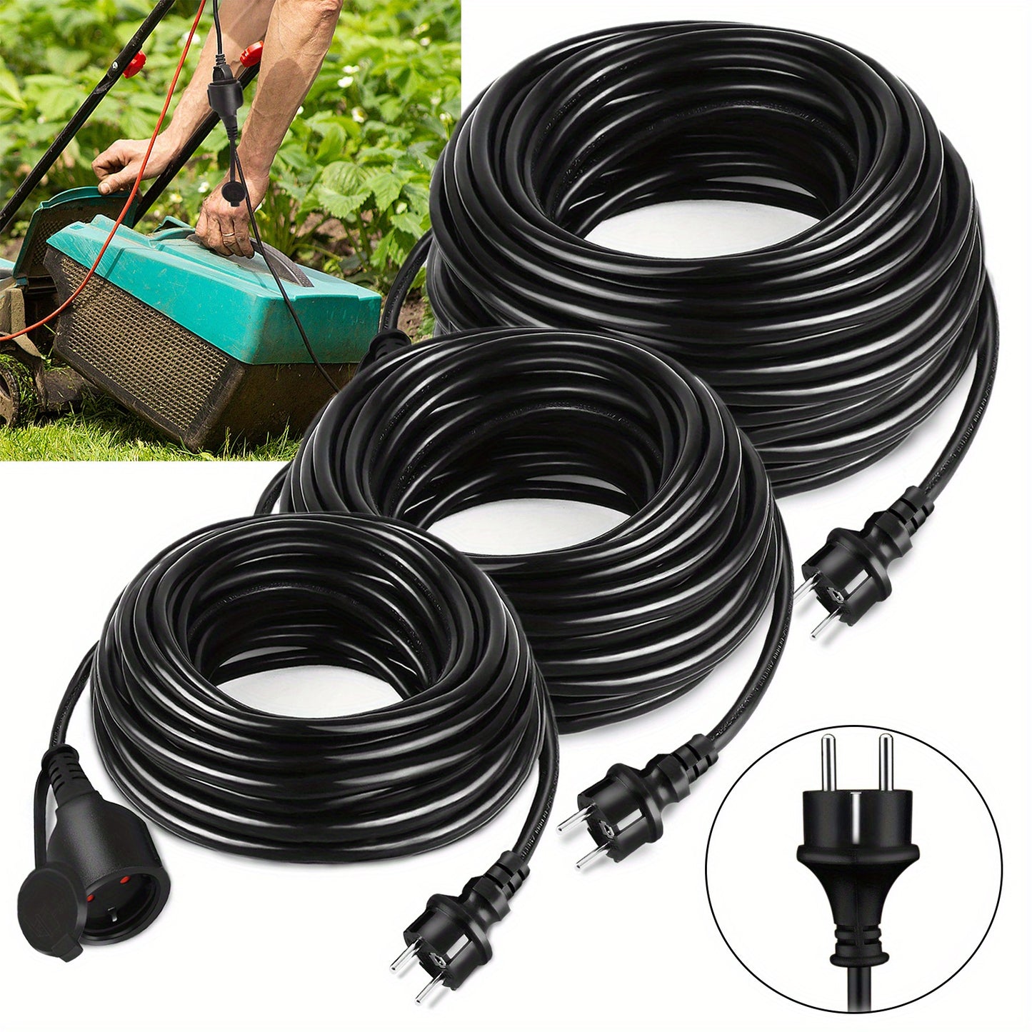 Verlengsnoer – Verlengkabel – Verlengsnoer Eurostekker – Stroomkabel – Kabel verlengstuk – 30 meter – Hoogwaardige PVC kwaliteit