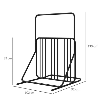 Fietsstandaard – Fietsenrek – Fietsbeugel – Fietszijstandaard – Dubbele Standaard – Weerbestendig Staal – Geschikt Voor 4 Fietsen 102x92x130 cm Zwart
