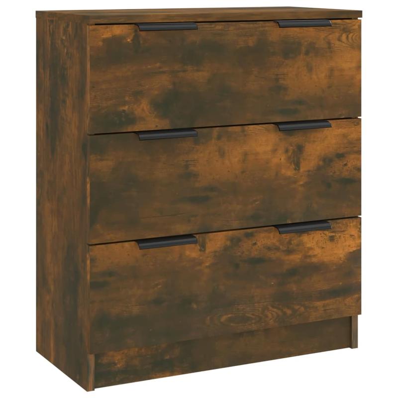 3-Tlg. Sideboard Smoked Oak Wood Material/Cabinets/Storage Boxes/Cabinets/Nightstands/Sideboards. This Cabinet Made of Robust Wood Material with a Smooth Surface Offers Stability And Is Moisture-Resistant. with Their Timeless