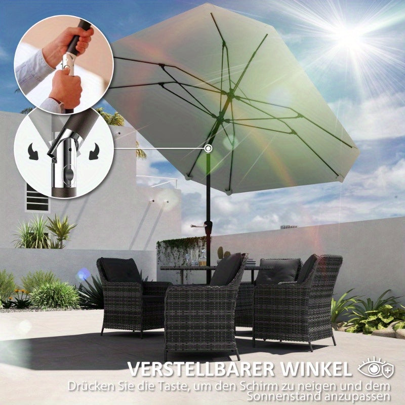 Zweefparasol – Hangparasol – Buitenzonwering – Tuinparasol – Kantelbare Octagonaal – Ø234 cm – Staal Frame – Duurzaam Polyester