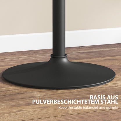 Bartafel – Barkruktafel – Barmeubel – Statafel – Tafel voor Twee Personen – Verstelbare Hoogte 68-93,5 cm – Zwart Marmerlook 60x60 cm