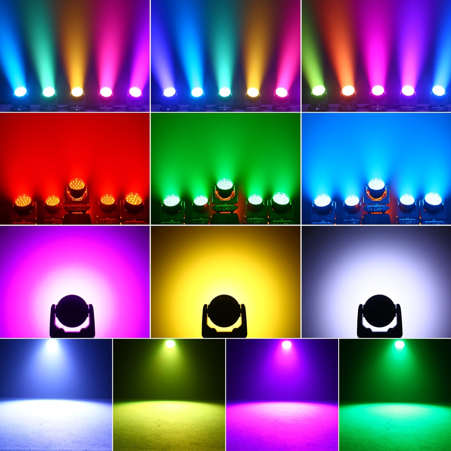 Moving Head LED DJ Verlichting – DJ Lampen – Party Licht – Podiumverlichting – Disco Verlichting – 2-delige Set – 19x20W RGBW LED's – Instelbare Focus en DMX-besturing