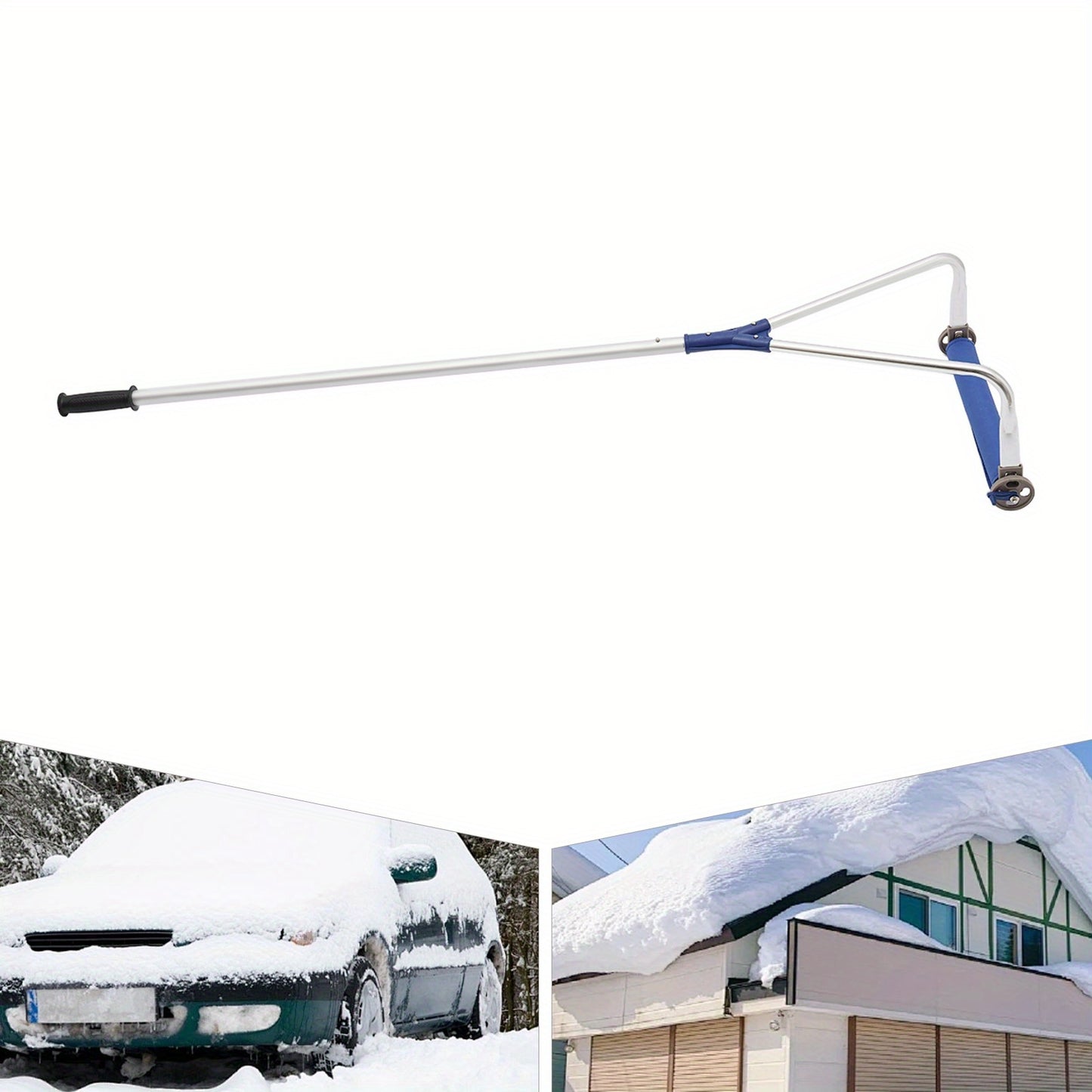 Instelbare Dak Sneeuwhark – Sneeuwschuiver – Dakschuiver – Sneeuwruimer – Dakveger – Aluminium & Oxford Materiaal – Telescopisch Design