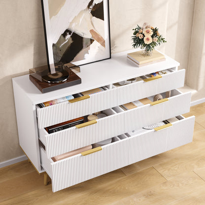 Modern 6-Drawer -Standing Cabinet/Sideboard - Lightweight Sturdy Frame Suitable for, Bedroom & Hallway - Elegant Storage Unit with Spacious Drawers, Modern Furniture (Assembly Required)