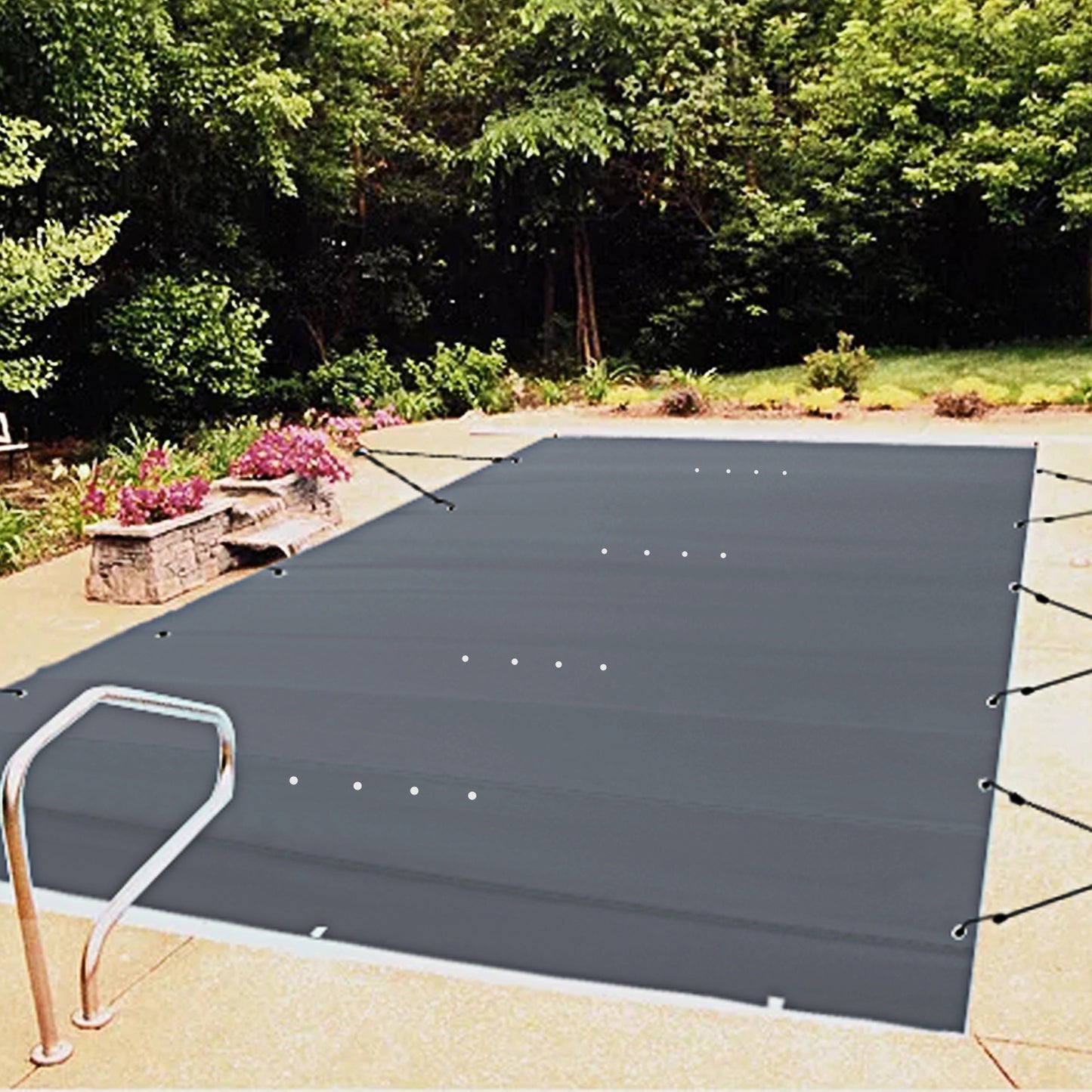 Zwembadafdekhoes – Zwembad Afdekzeil – Zwembad Cover – Zwembadhoes Veiligheid – Afdekzeil PVC – 3,5 x 6 Meter – Draagkracht Volwassenen & Kind
