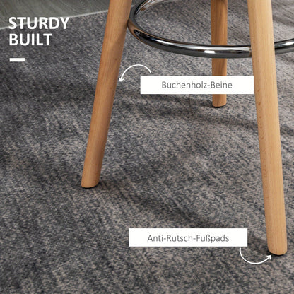 Barstoel – Barkruk – Barstoelen – Keukenstoel – Kruk – Set van 2 – Imitatieleren Bekleding – Met Voetsteun – Metaal – 38,5x42,5x91 cm – Wit