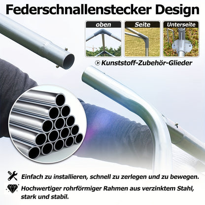 Buitenren Kippenren Vogelnest Dierenren Kippenhok – 3x6x2m Variant – Gegalvaniseerd Stalen Frame – PVC Gaas Met Zonnescherm