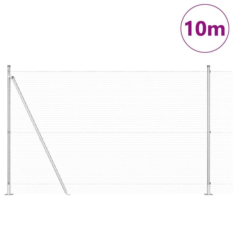 Durable Silver Steel Fence Posts Measuring 1.4 by 10 Meters.