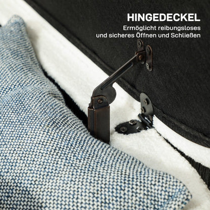 Opbergbank – Opbergbank – Zitbank Met Opbergruimte – Opbergkist – Halbank – Wit – Comfortabele Gevoerde Zitting – Stevig Metalen Frame 114x47x46,5 cm