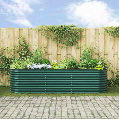 Tuinbed – Buitenbed – Ligbed – Tuinbank – Tuinmeubel – Groen – Stalen Frame – Extra Groot 320x80x81 cm