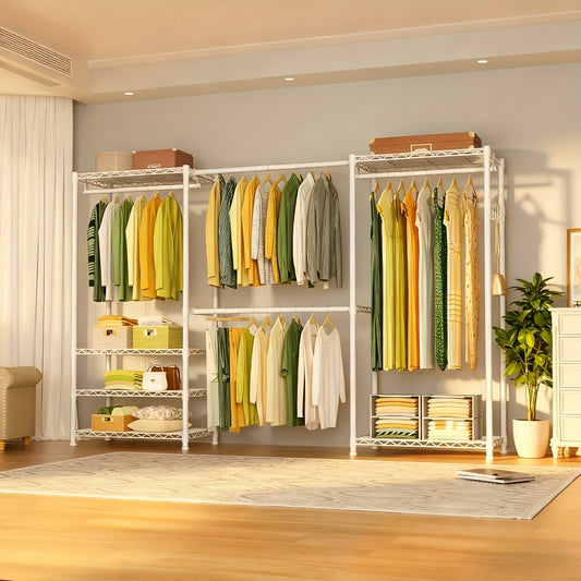 Vrijstaand Kledingrek – Draagbare Kast – Open Garderobe – Verstelbaar Rek – Stalen Kledinghouder – 230x35x180 cm – Stevig Koolstofstaal – Eenvoudige Montage