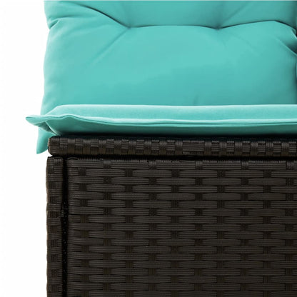 Tuinbankset – Tuinbank – Buitenbank – Loungeset – Tuinmeubel – PE-Rattan Materiaal – Robuust Gepoedercoat Stalen Frame – Zwarte Uitvoering Zonder Tafel