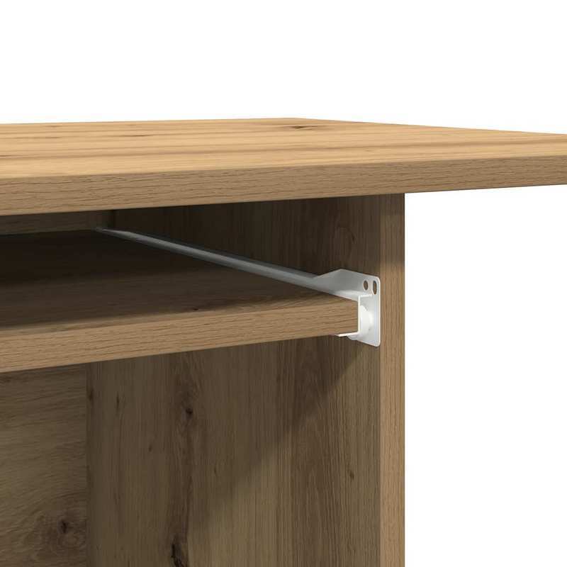 Computer Desk Measuring 80X50X75 Cm, Crafted from Artisanal Wood in Oak Color.