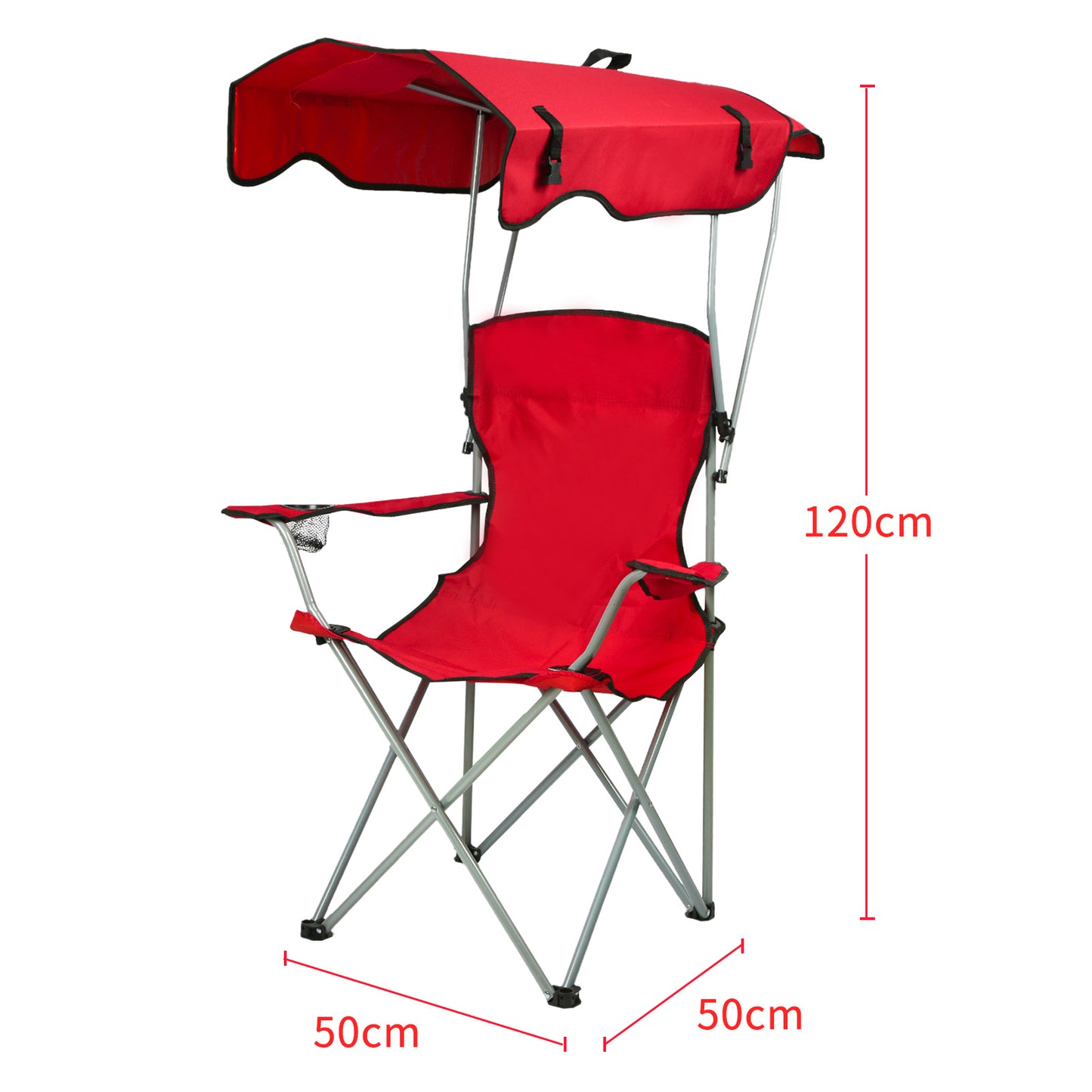 Opvouwbare Strandstoel – Strandstoel Met Parasol – Tuinstoel – Campingstoel – Vouwstoel – Compact Design – Oxford Stof