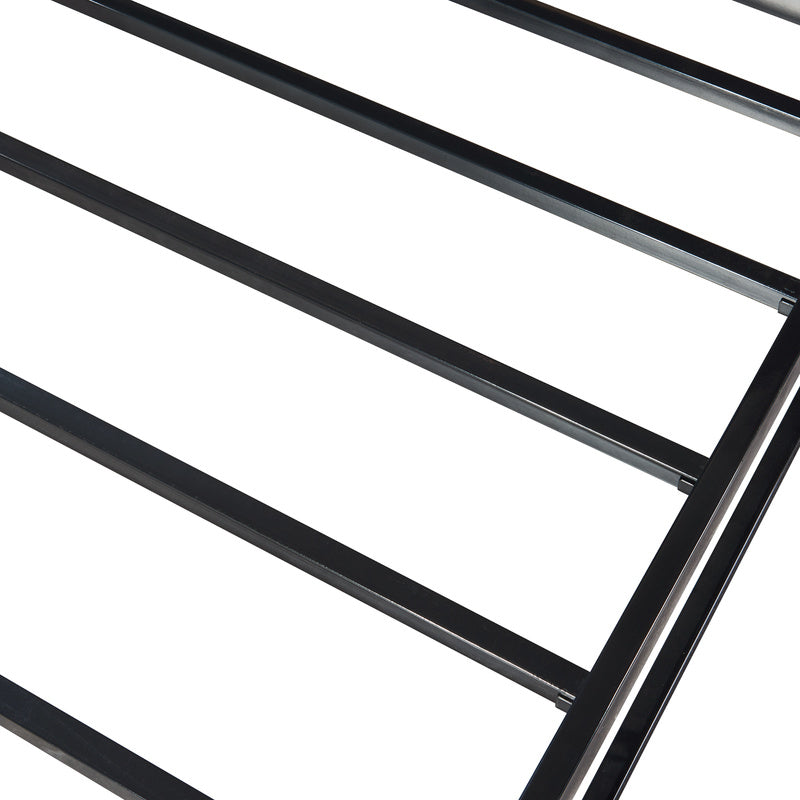 Ledikant – Metalen Bed – Bedframe – Bed Met Matras – Stalen Bed – Zwart – 160x200 cm – Stevig Stalen Frame – Ademend Kaltschuimmatras