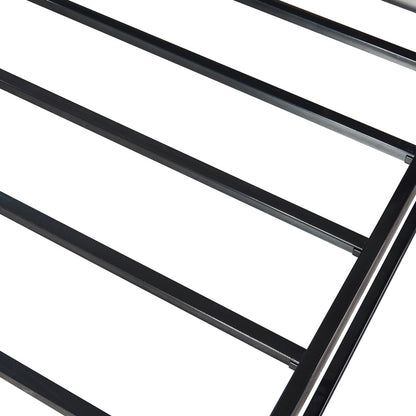 Ledikant – Metalen Bed – Bedframe – Bed Met Matras – Stalen Bed – Zwart – 160x200 cm – Stevig Stalen Frame – Ademend Kaltschuimmatras