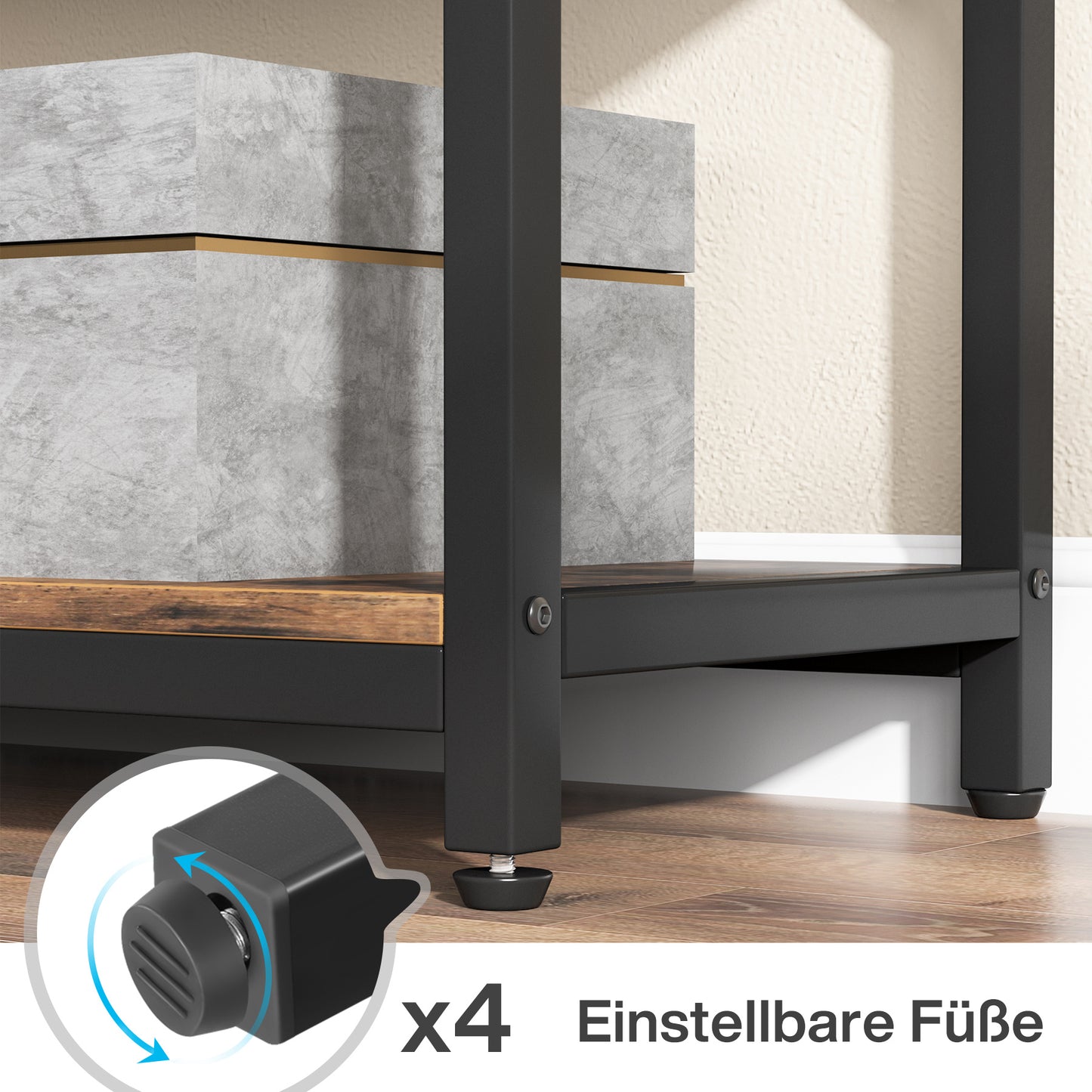 Ronde Eettafel – Rond Tafel – Eetkamertafel – Keukentafel – Kleine Tafel – Wit Met Rustiek Bruin – 120 cm Diameter – MDF Met Massief Houten Poten