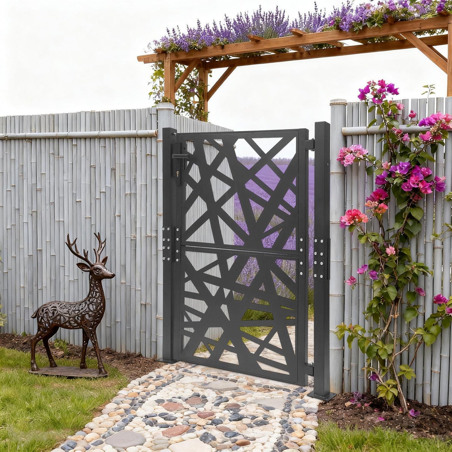 Garden Gate, Outdoor Garden Entrance Gate, Garden Metal Gate