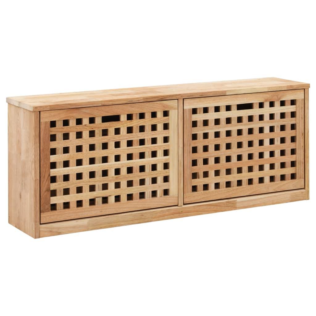 Solid Walnut Wood Shoe Storage Bench 94x20x38cm - Classic Entryway Long Window Bench, End of Bed Ottoman for Bedroom, Hallway, Living Room, Shoe Cabinet