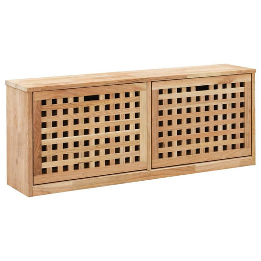 Solid Walnut Wood Shoe Storage Bench 94x20x38cm - Classic Entryway Long Window Bench, End of Bed Ottoman for Bedroom, Hallway, Living Room, Shoe Cabinet
