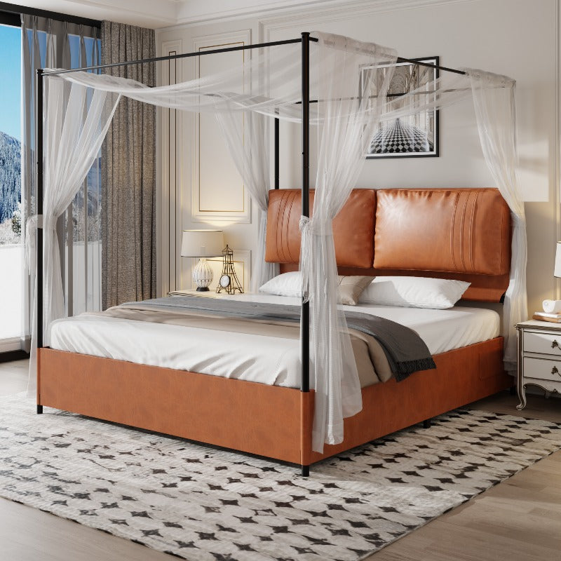 King Size Bedframe – Ledikant – Boxspringbed – Tweepersoonsbed – Slaapkamermeubel – Metalen Frame – Luxe Gestoffeerd Hoofdbord – 180x200 cm