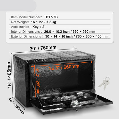 Aluminium Opbergdoos – Opbergbox – Gereedschapskist – Toolbox – Opslagbox – Waterdicht – Robuust Aluminium 76x35,5x40,5 cm