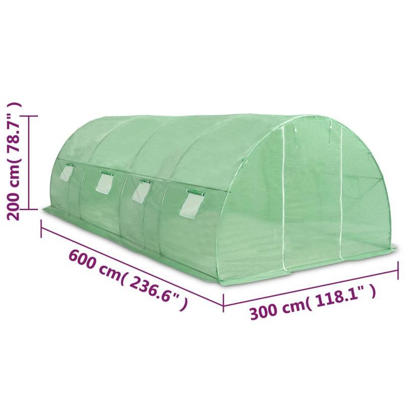 Kweekkas – Tuinkas – Broeikas – Serre – Kweekhuis – 600x300x200 cm – PE Mesh 140 g/m² – Gegalvaniseerd Stalen Frame