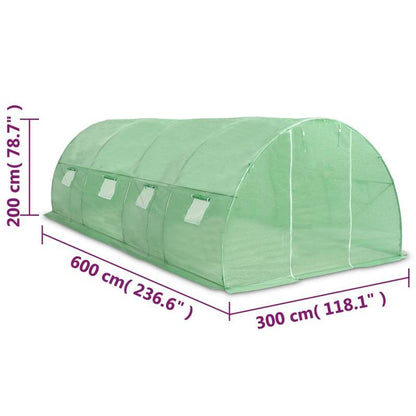 Kweekkas – Tuinkas – Broeikas – Serre – Kweekhuis – 600x300x200 cm – PE Mesh 140 g/m² – Gegalvaniseerd Stalen Frame