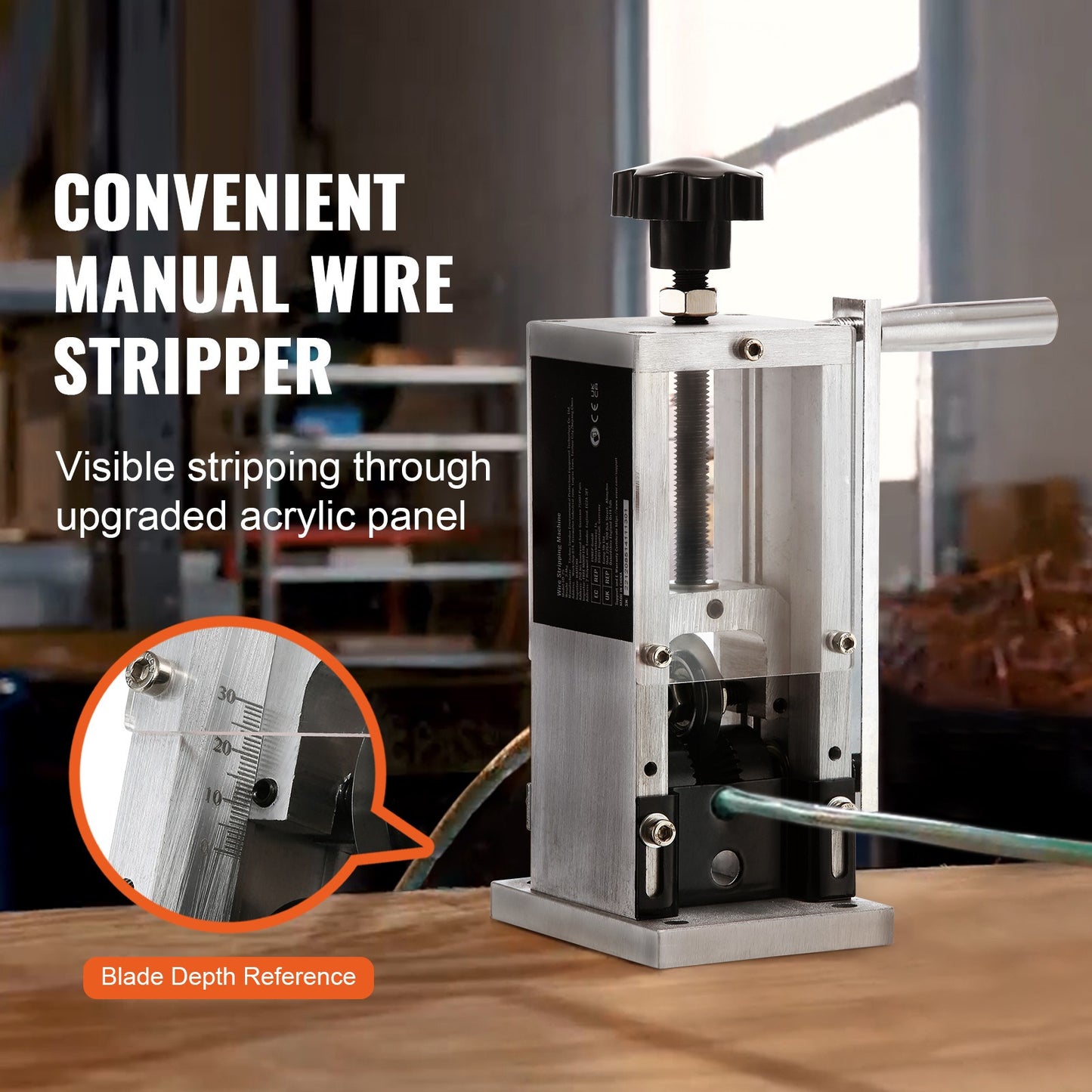 Handmatige Draadstripper – Kabelstriptang – Draadstripper – Koperdraadstripper – Elektrische Draadstripper – Verstelbare Strippogingsdiepte – Lichtgewicht Aluminium Frame