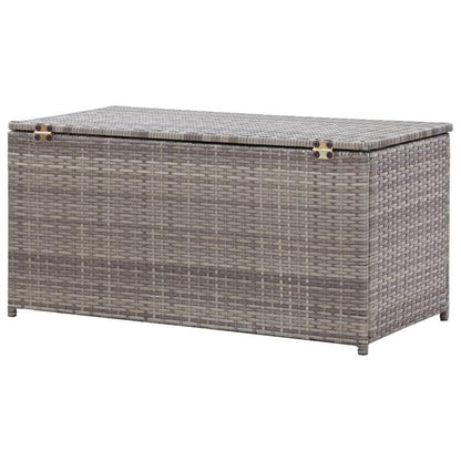 Opbergbox – Opbergdoos – Opbergkast – Opbergcontainer – Buitenopslag – Grijs Poly Rattan – 100x50x50 cm – Weerbestendig Met Gasveren