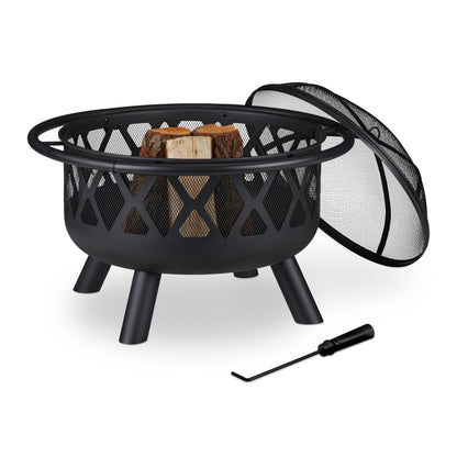 Vuurkorf – Tuinhaard – Brazier – Vuurschaal – Terrashaard – Extra Groot 75 cm – Zwart Staal