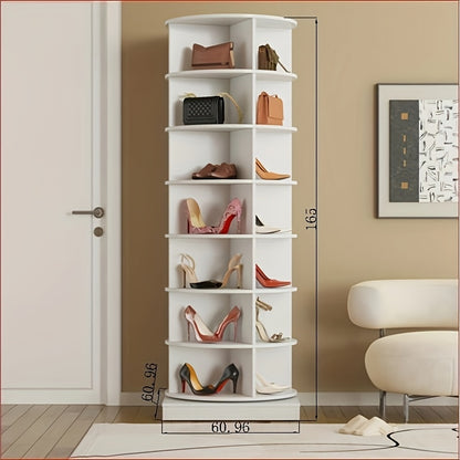 Schoenenkast – Schoenenrek – Schoenenopberger – Schoenenkastje – Draaibare Schoenenkast – 7 Lagen – 360° Draaibaar – Wit – Voor 28 Paar Schoenen