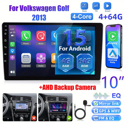 Autoradio – Auto Radio – Car Stereo – 2-DIN Radio – Multimedia Radio – Android 15 OS – 10 Inch 1080P Touchscreen – Wireless CarPlay & Android Auto – AHD Achteruitrijcamera & Microfoon – 32-Kanaals Equalizer – WiFi/Bluetooth/FM/SWC/Mirror Link