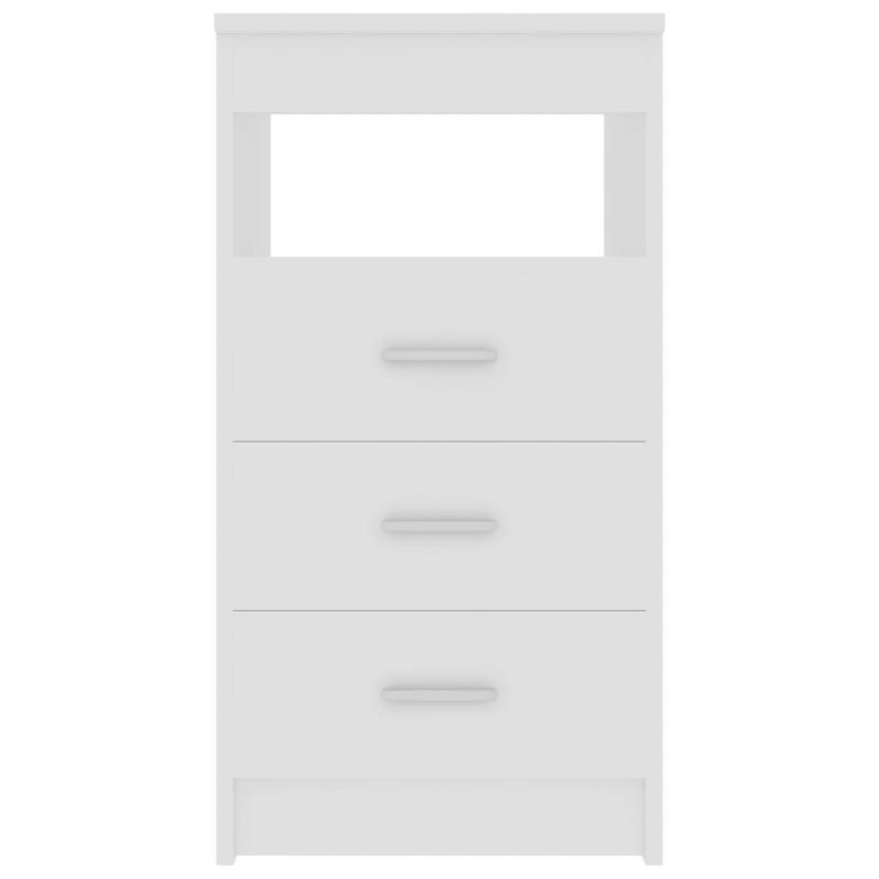 Nachtkastje – Bijzettafel – Ladekast – Nachtkast – Slaapkamerkast – Wit – 3 Lades – Compact 40x50x76 cm – Hout & Kunstboard – Geen Elektriciteit – Eenvoudige Montage