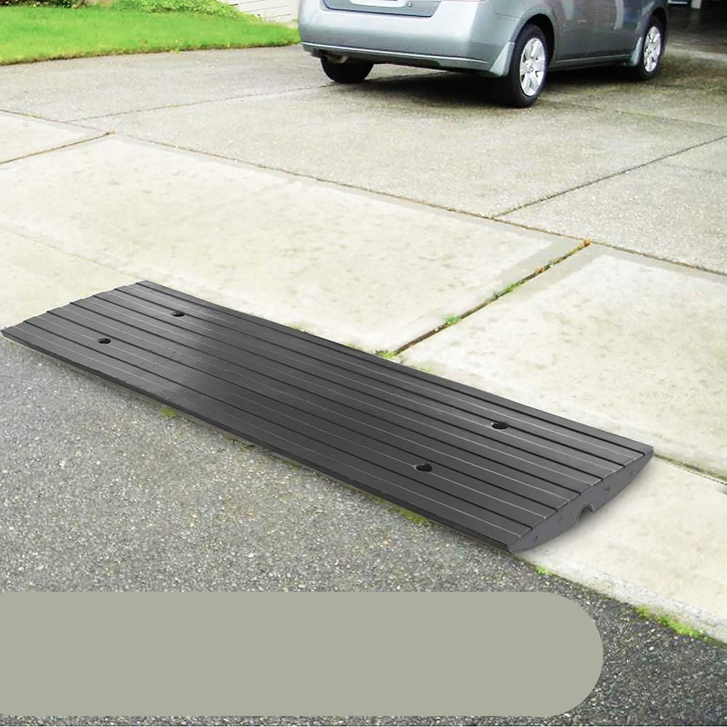 Drempelhulp – Drempelplaat – Oprittenplaat – Overrijplaat – Drempeloverbrugger – 3-delige Rubber Ramp – Flexibel & Robuust – 5 Ton Draaggewicht – Zwart