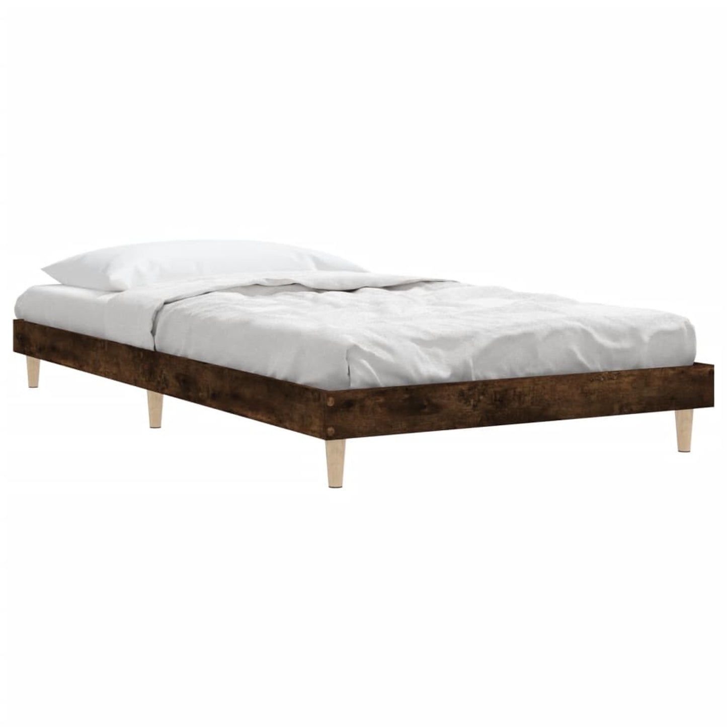 Eenpersoonsbed – Kinderbed – Logeerbed – Slaapbank – Kajuitbed – Met Opbergruimte – Volledig Gemonteerd – 100x200 cm – Smoke Oak Afwerking