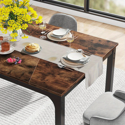 Eettafel – Tafel – Eetkamertafel – Keukentafel – Werktafel – Modern Rustiek Design – 180x90 cm – Walnoothout Blad – Stevig Metalen Onderstel