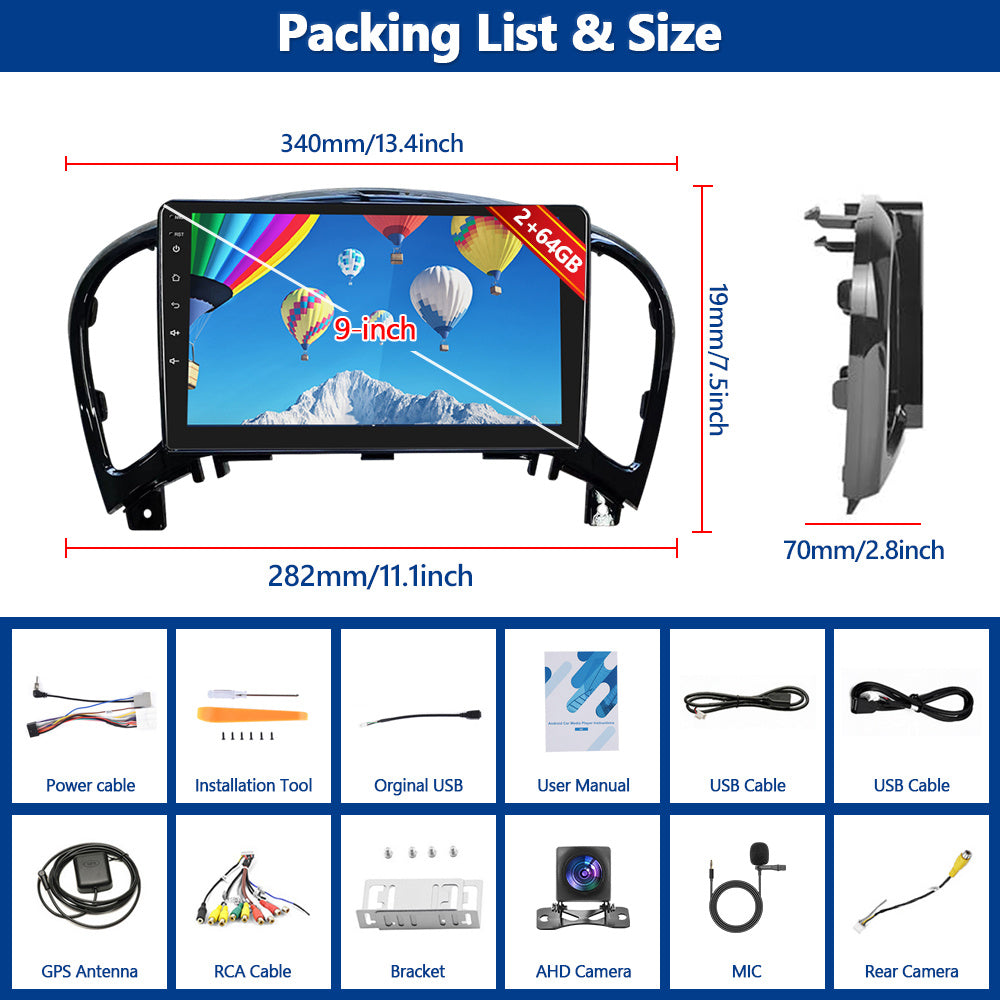Autoradio Hyundai IX35 – Multimedia Systeem – Navigatie Unit – Touchscreen Radio – Android Auto CarPlay – 10,1 Inch HD Scherm – Draadloze CarPlay & AHD Achteruitrijcamera