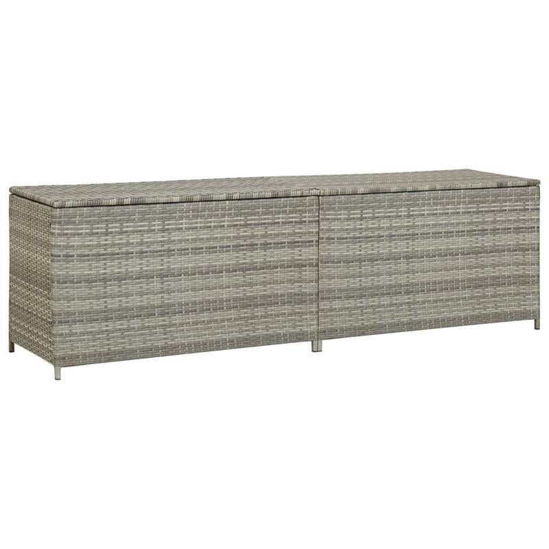 Tuinbox – Opbergbox – Tuinkast – Buitenbox – Poly Rattan – Grijs – 200 x 50 x 60 cm – Weerbestendig met PE Voering