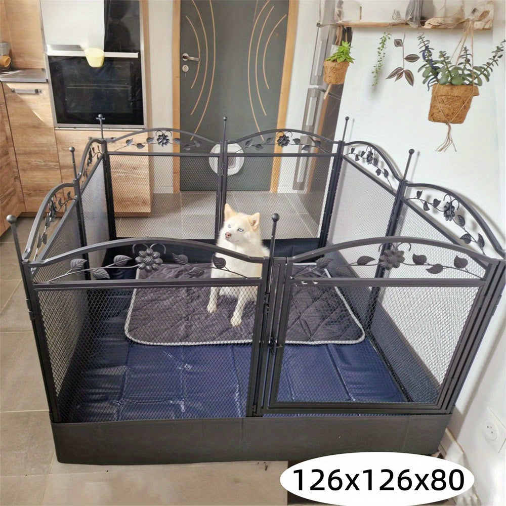 Hondenbench – Hondenkooi – Hondenren – Hondenhok – Hondenratjetoe – Grote XXL Afmeting 126x126x88 cm – Robuust Metaal Met Dubbele Deuren