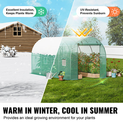 Kweekkas – Tuinkas – Broeikas – Tunnelkas – Serre – Gegalvaniseerd Stalen Frame – Waterdichte PE-Bekleding 345x195x192 cm