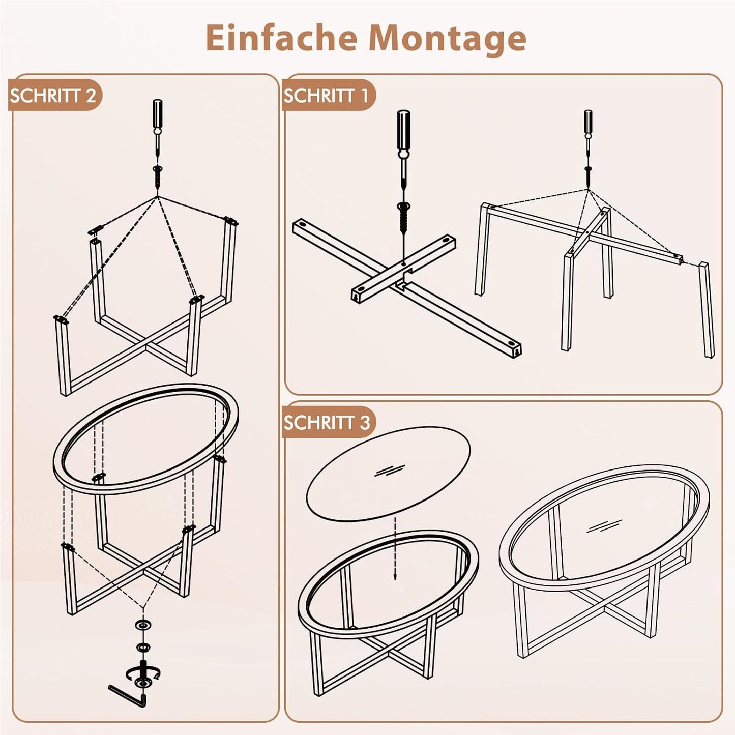 Salontafel – Woonkamertafel – Theetafel – Bijzettafel – Glazen tafel – Ovaal – Gehard glas – Massief acaciahouten poten – 118 x 71,5 x 47,5 cm