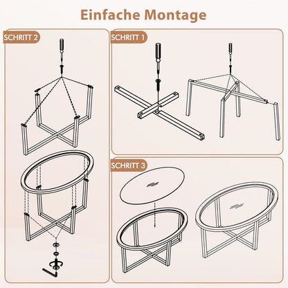 Salontafel – Woonkamertafel – Theetafel – Bijzettafel – Glazen tafel – Ovaal – Gehard glas – Massief acaciahouten poten – 118 x 71,5 x 47,5 cm