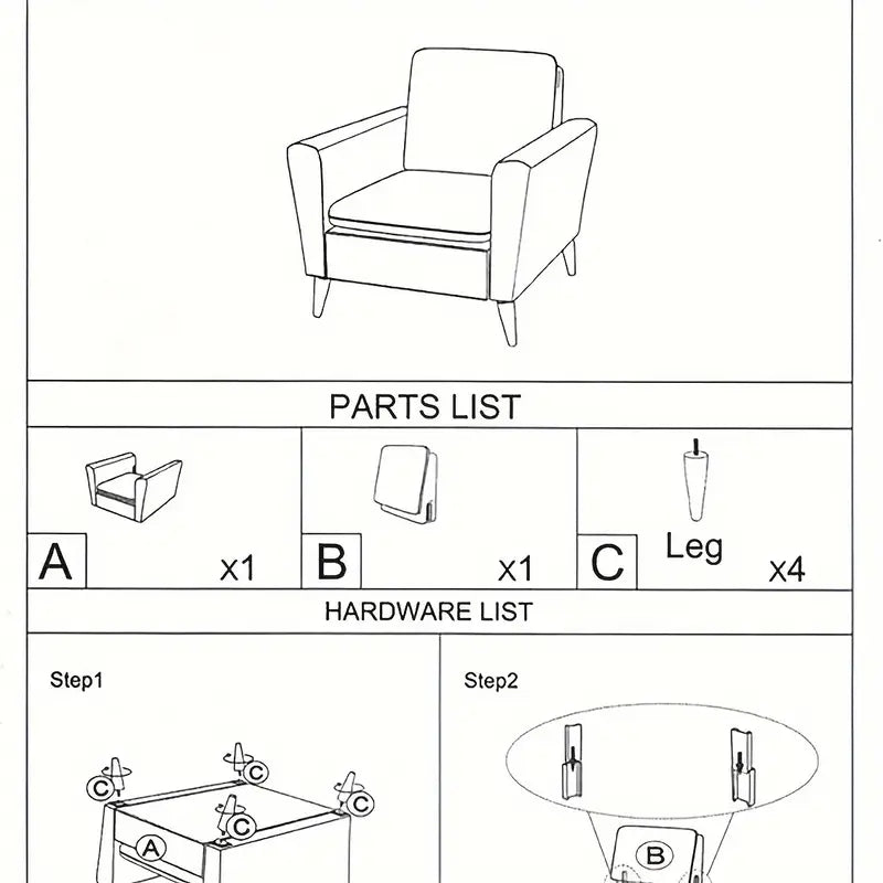Fauteuil – Zetel – Relaxstoel – Leunstoel – blauw– Ergonomisch Ontwerp – Massief Houten Frame