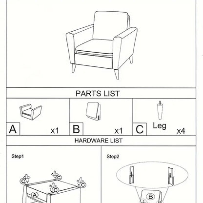 Fauteuil – Zetel – Relaxstoel – Leunstoel – blauw– Ergonomisch Ontwerp – Massief Houten Frame